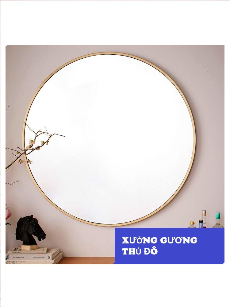 gương tròn khung gỗ kích thước lớn