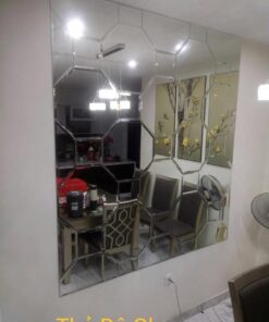 Gương dán tường hình lục giác ghép trang trí nghệ thuật