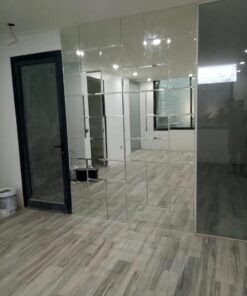Gương ghép dán tường hình chữ nhật trang trí phòng khách