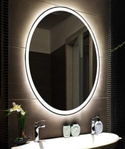 Gương đèn led phòng tắm nhà tắm hình OVAL treo tường