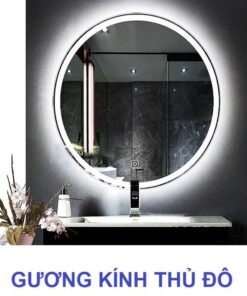 Gương đèn led tròn treo tường trong phòng tắm nhà tắm