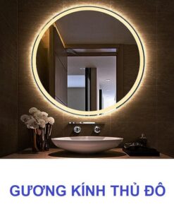 Gương tròn treo tường đèn led treo trong nhà tắm phòng tắm