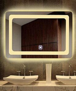 Gương nhà tắm đèn led nút cảm ứng - gương Bỉ phòng tắm cao cấp nhập khẩu