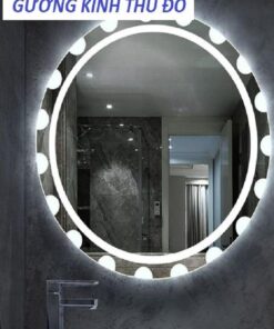 Gương tròn đèn led sử dung gương Bỉ nhập khẩu cao cấp treo trong nhà tắm phòng tắm