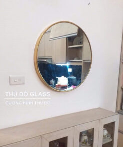 GƯƠNG BÀN TRANG ĐIỂM KHUNG VIỀN INOX MẠ VÀNG