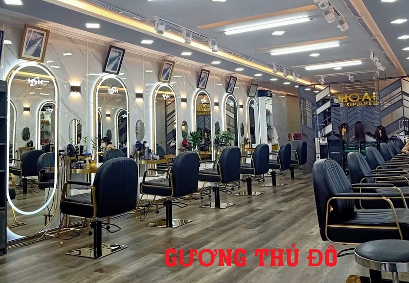 Gương cắt tóc khung viền Inox có đèn led Gương cắt tóc khung viền Inox có đèn led