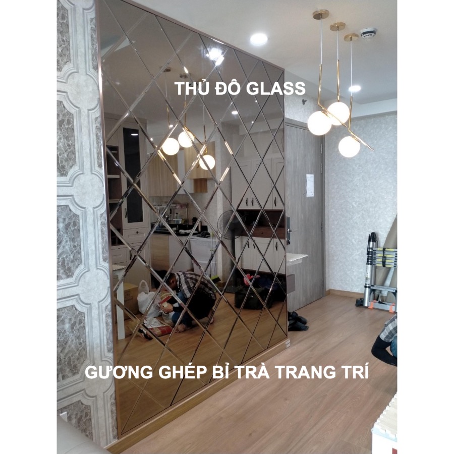 Gương ghép Bỉ Trà trang trí dán tường Thạch Thất Hà Nội