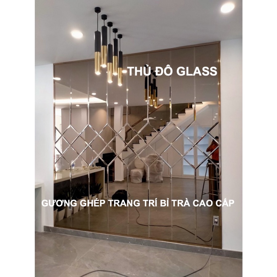 Gương ghép Bỉ Trà trang trí dán tường tại Thanh Trì Hà Nội