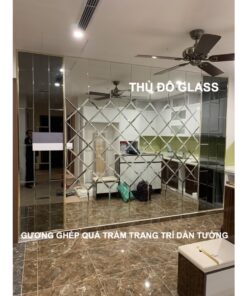 Gương ghép quả trám trang trí dán tường Hà Đông Hà Nội