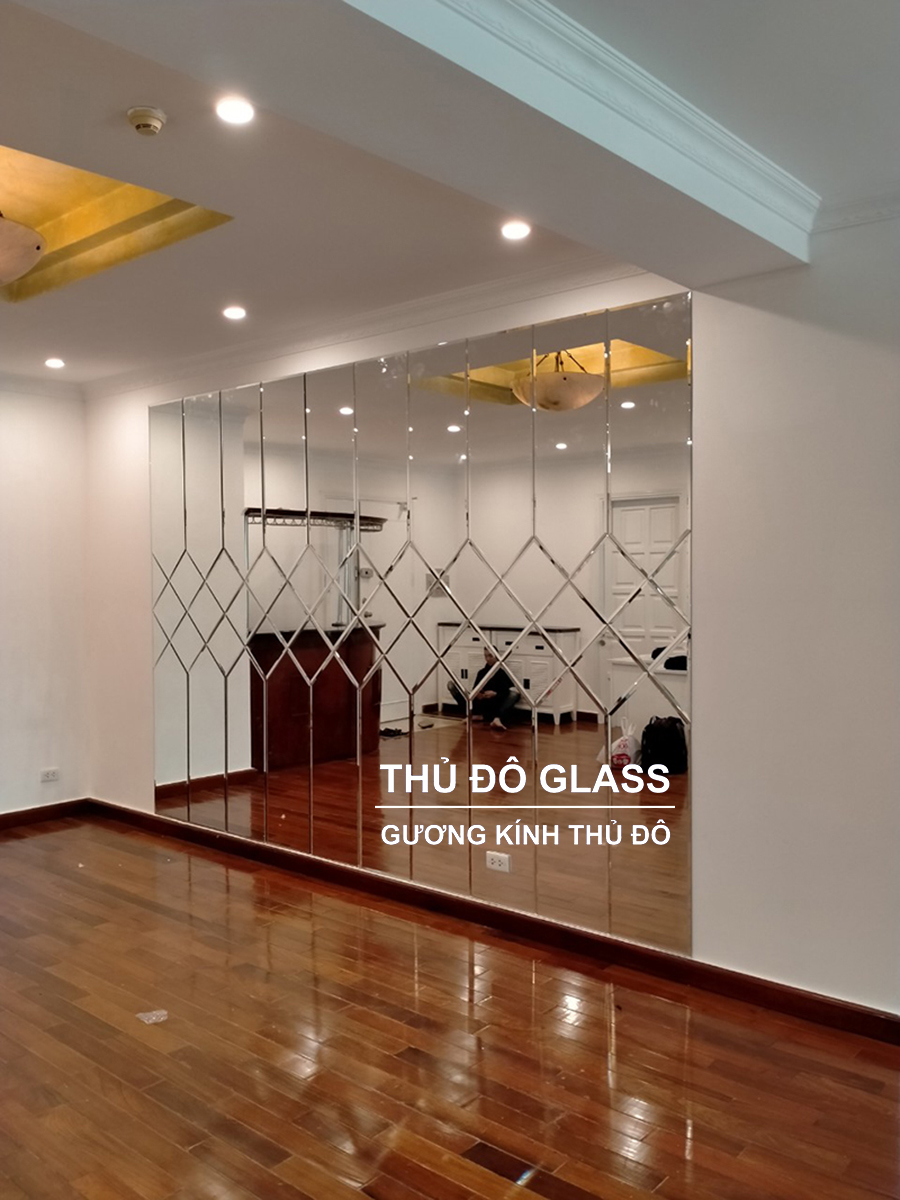 Gương ghép nghệ thuật trang trí phòng khách