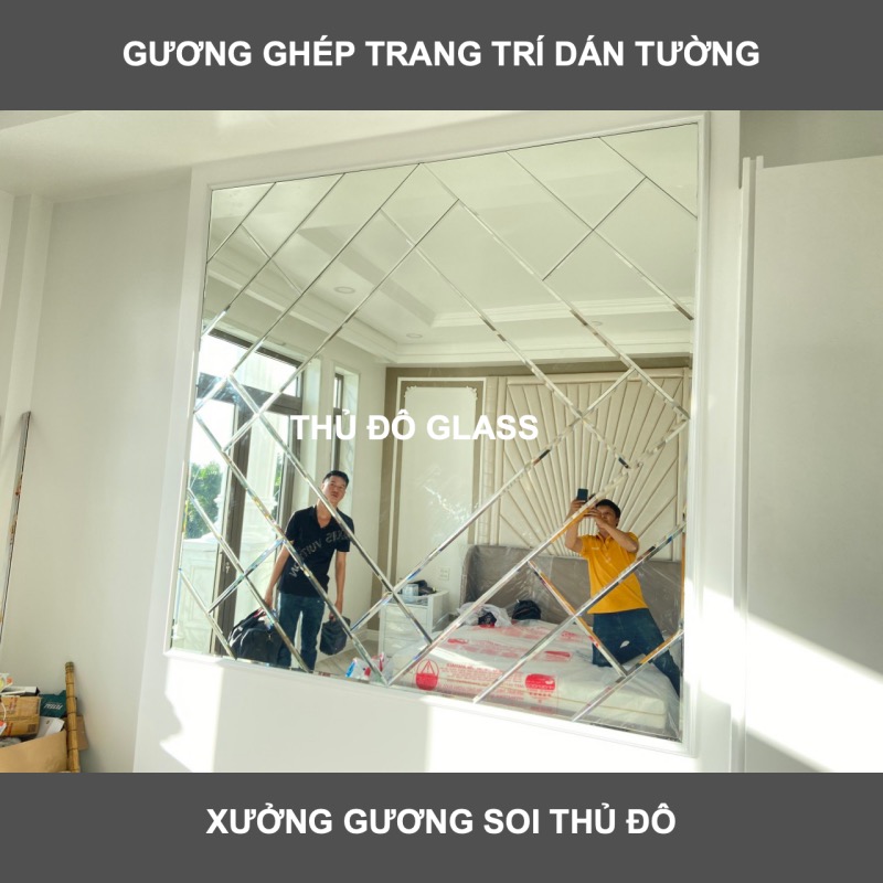 Gương ghép trang trí dán tường đẹp