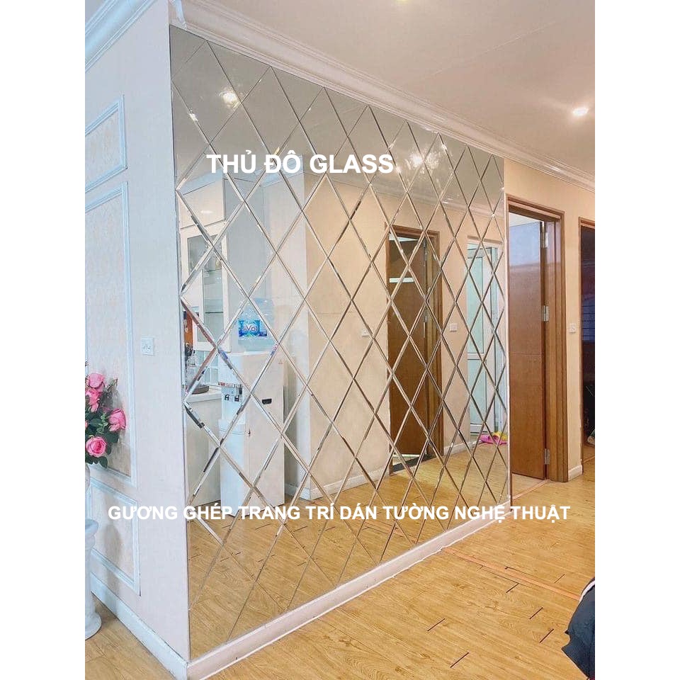 Gương ghép trang trí dán tường nghệ thuật Hoài Đức Hà Nội