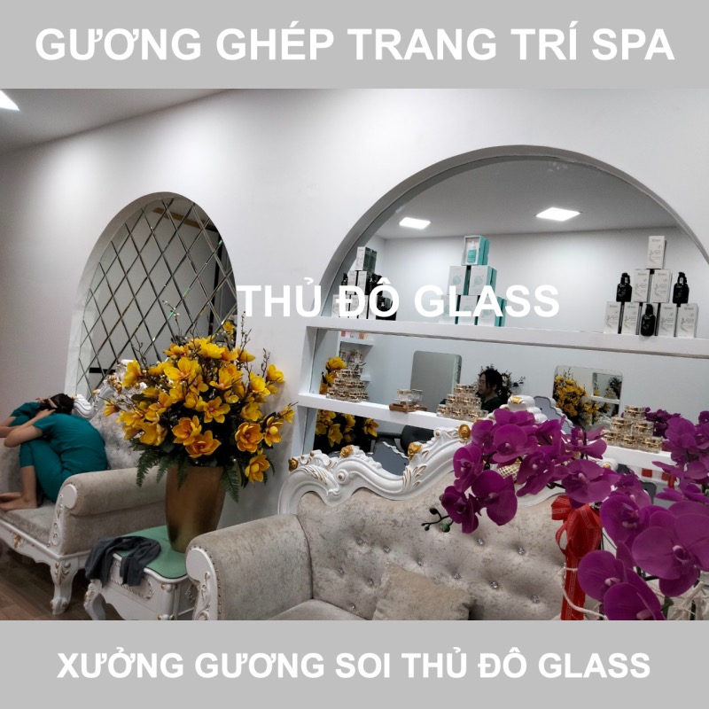 Gương ghép trang trí dán tường Spa