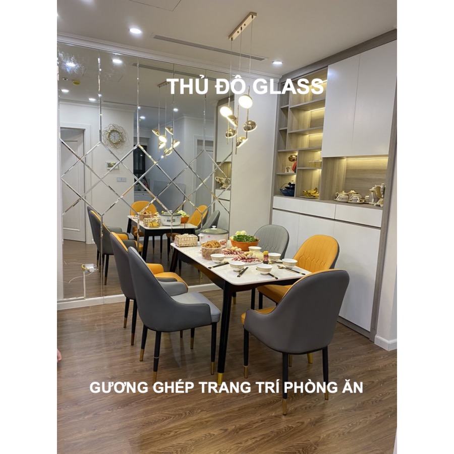 Gương ghép trang trí dán tường tại Thanh Oai Hà Nội