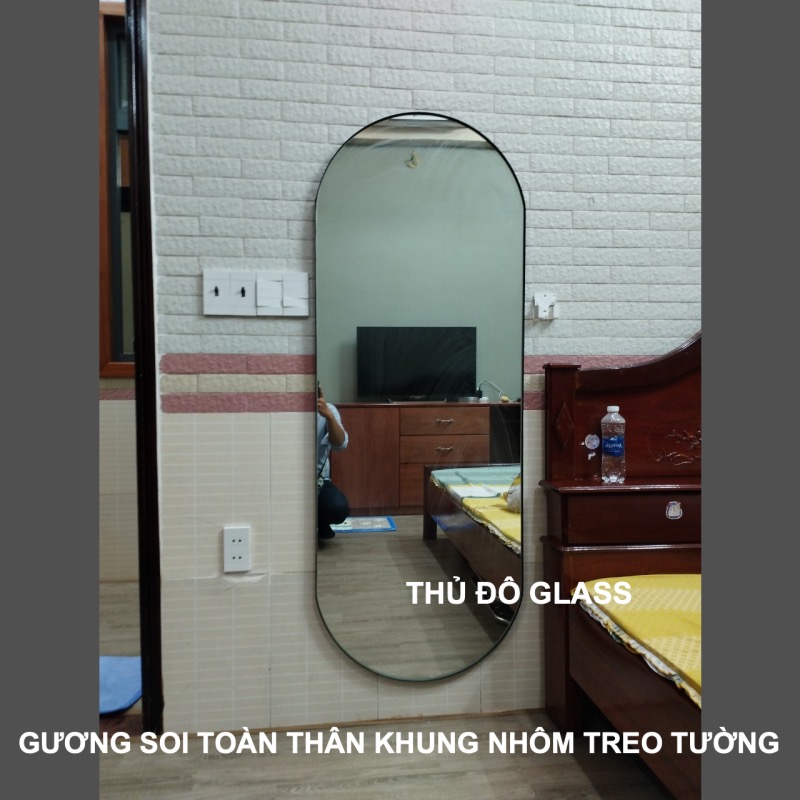 Gương soi toàn thân khung nhôm treo tường