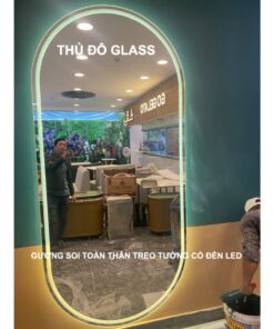 Gương treo tường soi toàn thân có đèn led hình nhộng